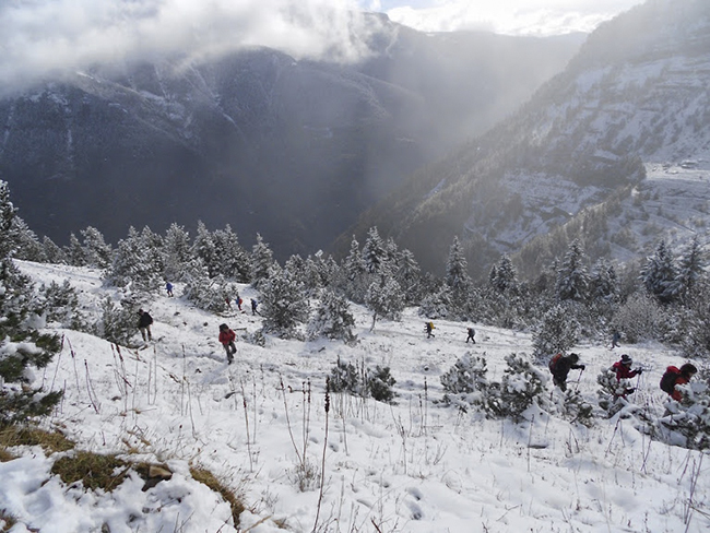 Montañeros de Aragón en Borreguiil de la Cuca 