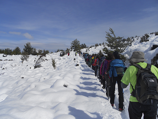 Grupo Montañeros de Aragón Fajas Mascún con nieve