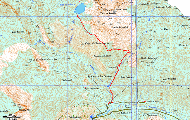 Mapa de la ruta Pico Pusilibro