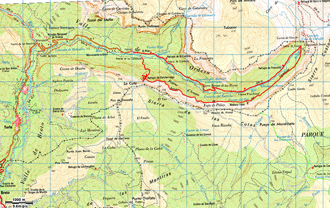 Mapa de la ruta Faja Racon