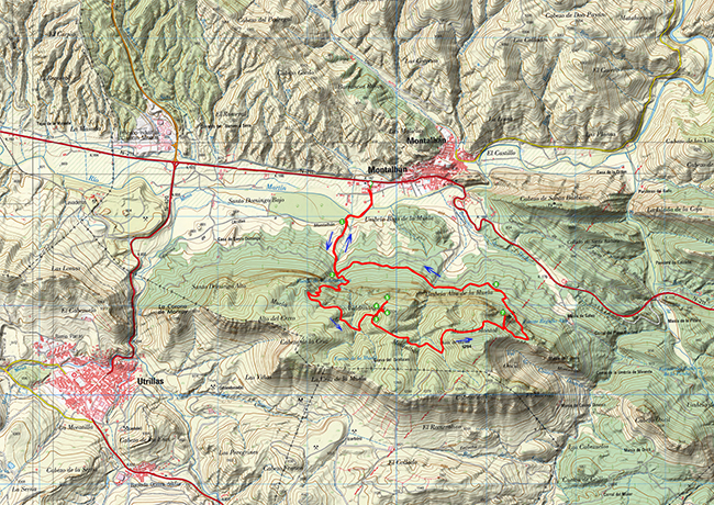 Mapa de la excursión desde Sansanet al Valle de los Sarrios