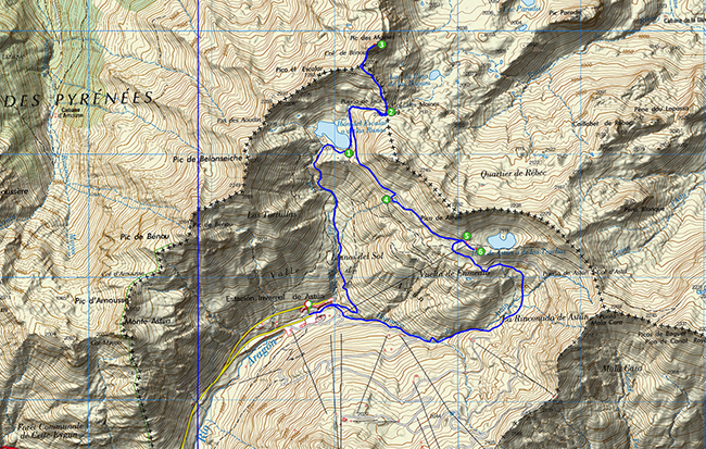 Mapa de la circular al Pico de los Monjes - Valle de Aragón