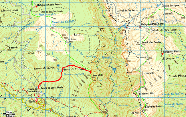 Mapa de la ruta Pico Pusilibro