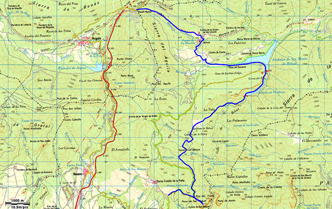 Mapa de la ruta Pico Pusilibro