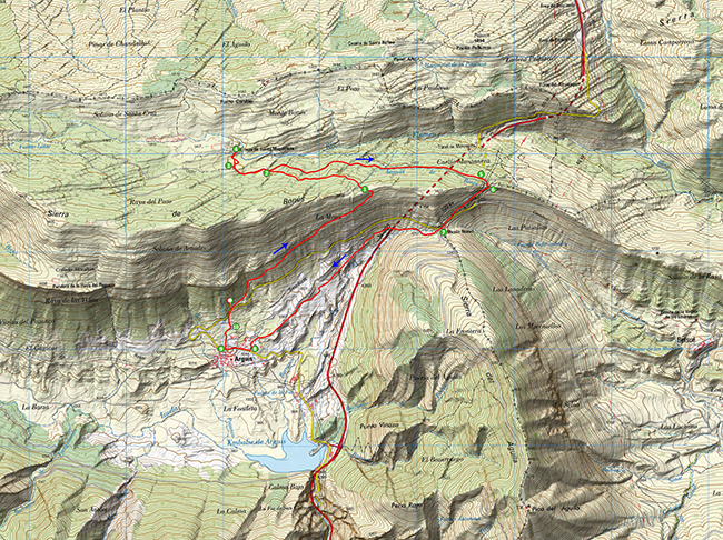 Mapa de la circular por la Sierra de Bonés - P.N. de la Sierra y Cañones de Guara